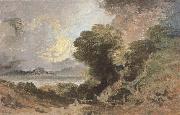 Joseph Mallord William Turner The tree at the edge of lake France oil painting artist